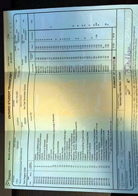 Ontario Secondary School Transcript 281x400 Samples