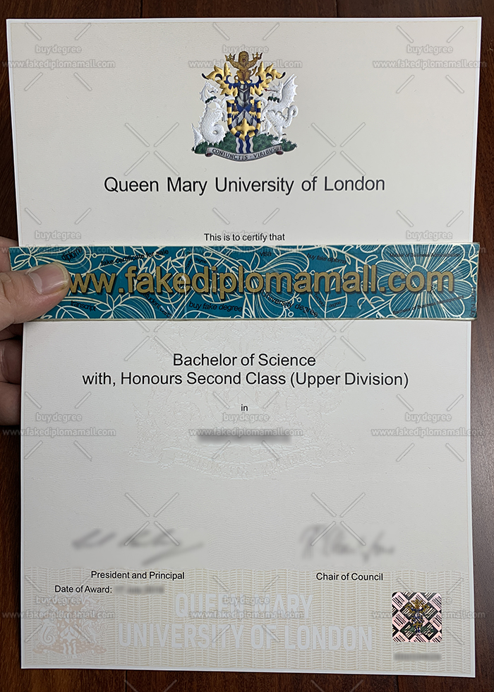 QMUL BSc Degree Second Class Honours Fake QMUL Diploma, Buy Queen Mary University of London Fake Degree