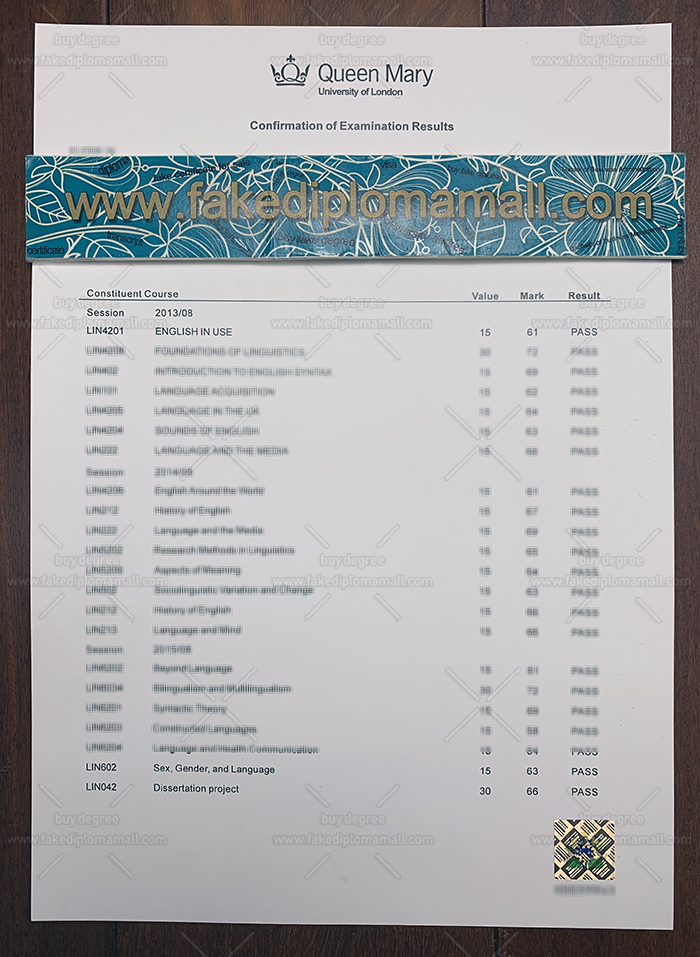 QMUL Fake Transcript Buy Fake QMUL (Queen Mary University of London) Transcript