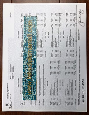 Queens University Transcript Template 307x400 Samples