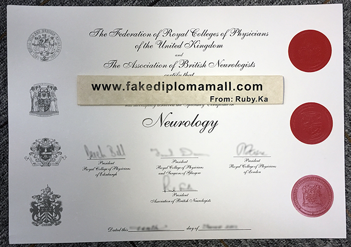 RCP Neurology Certificate MRCPUK Fake Certificate In A Specialization Neurology