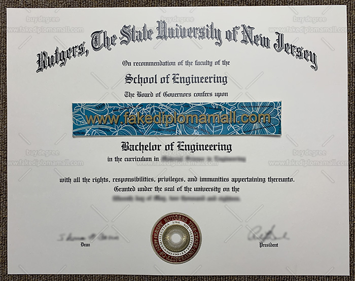 Order Rutgers University School of Engineering Fake Degree Certificate