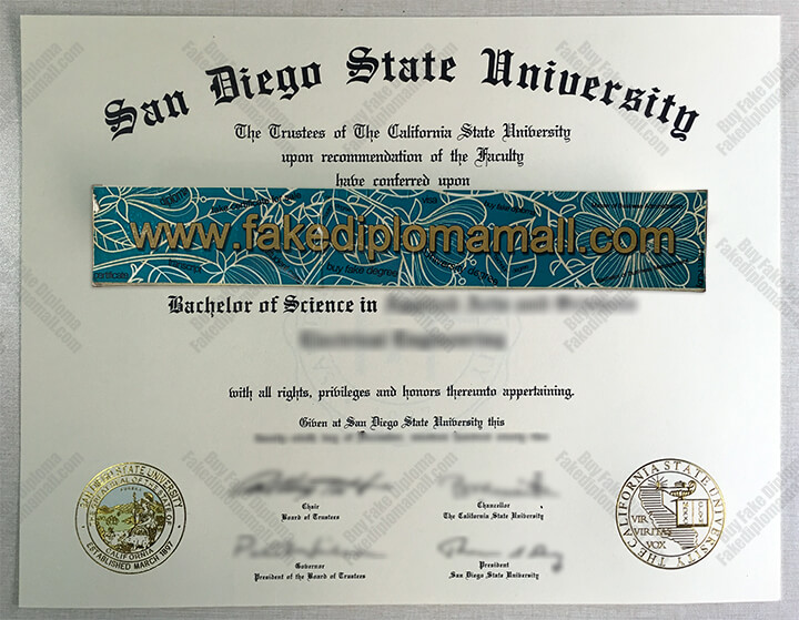 SDSU BSc Fake Degree Buy SDSU Fake Degree Certificate, San Diego State University Diploma