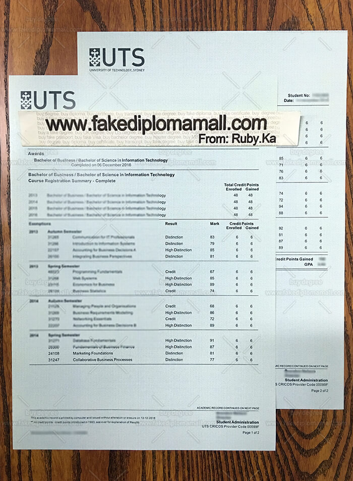 T700M 1 Order University of Technology Sydney Fake Transcript