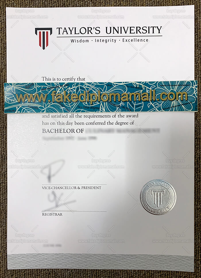 Taylor’s University Fake Diploma