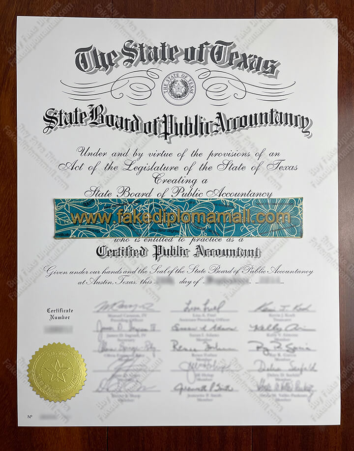 Texas CPA Diploma Need a Fake Texas CPA Certificate From The State Board of Public Accountancy