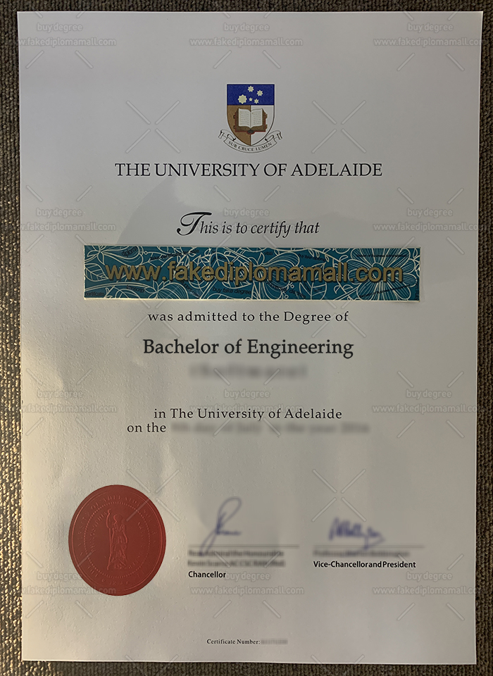 The University of Adelaide Fake Diploma The University of Adelaide Degree Given in 2019