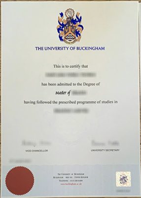 The University of Buckingham Degree Certificate 286x400 Samples
