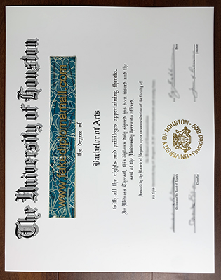 The University of Houston Degree Certificate Samples