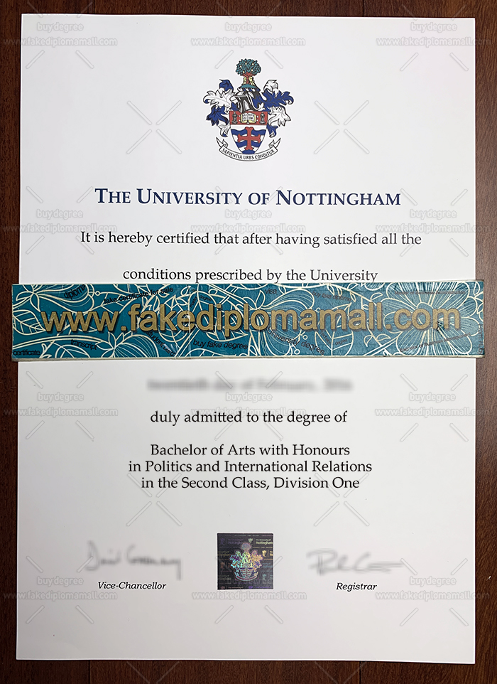 The University of Nottingham Fake Diploma How To Buy The University of Nottingham BA Degree Certificate?