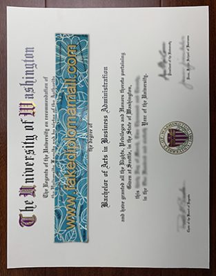 The University of Washington Degree Certificate 313x400 Samples