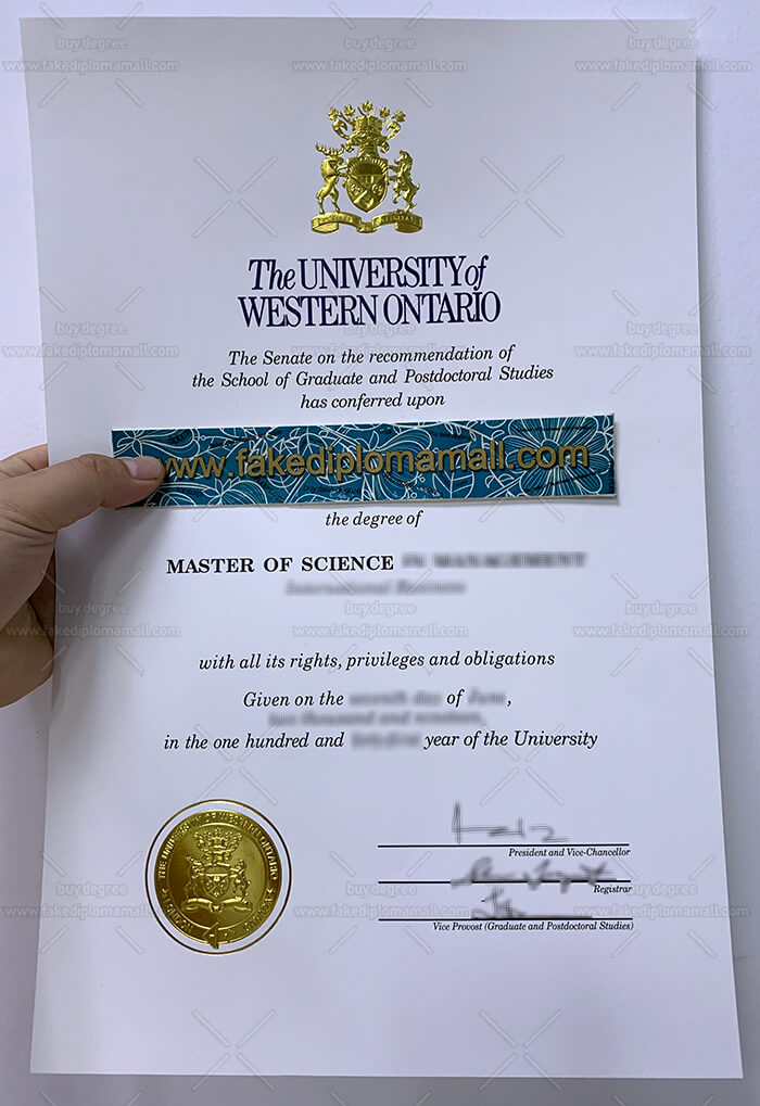 The University of Western Ontario Fake Diploma UWO Fake Diploma | University of Western Ontario Degree Certificate in High Quality