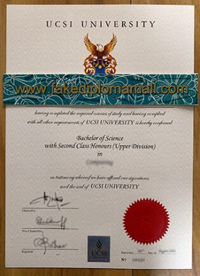 UCSI University Degree Certificate 289x400 Samples