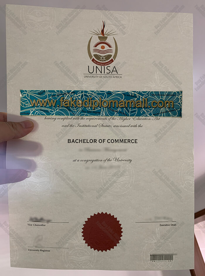 UNISA Fake Diploma University of South Africa Fake Diploma, UNISA Degree Sample
