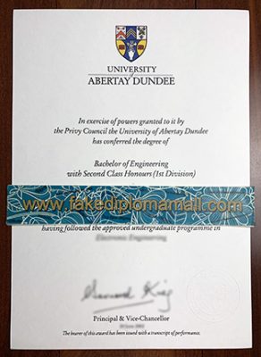 University of Abertay Dundee Fake Degree 292x400 Samples