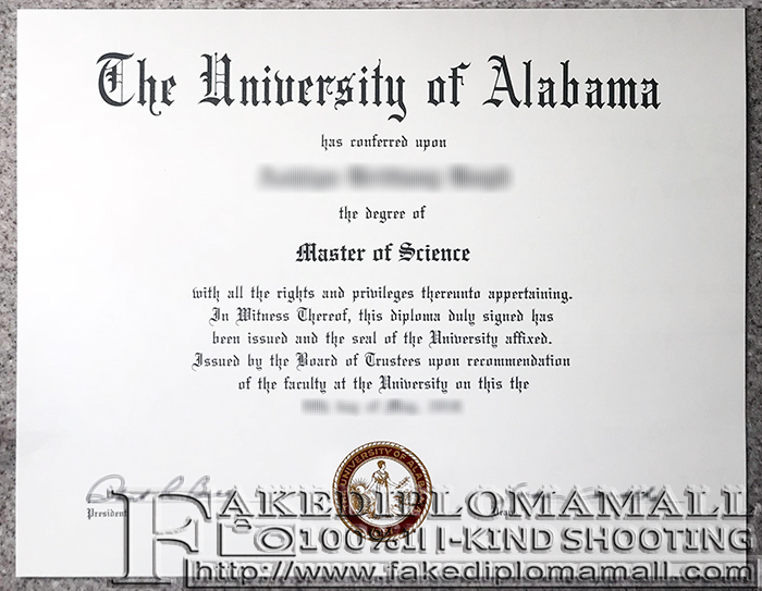 University of Alabama Fake Diploma