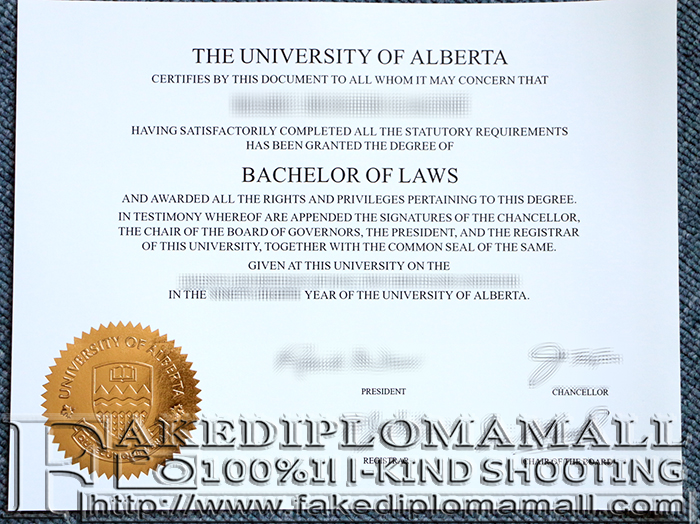 University of Alberta Fake Diploma 1 How To Buy The University of Alberta Fake Laws Degree Certificate?