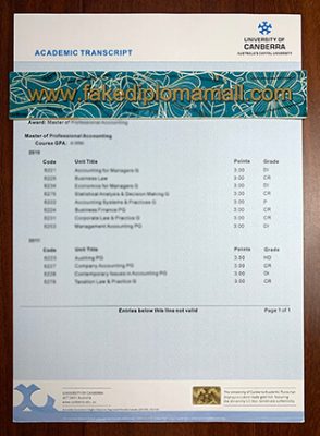 University of Canberra Transcript Template 294x400 Samples