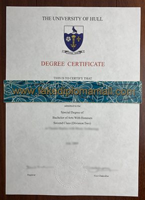University of Hull Fake Degree Certificate 290x400 Samples