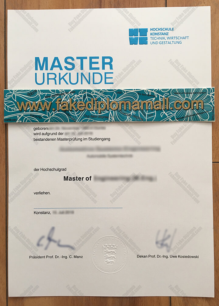 University of Konstanz Fake Diploma HTWG Hochschule Konstanz Master Urkunde, Buy University of Konstanz Fake Diploma