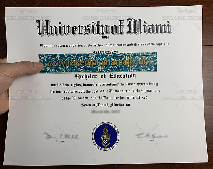 University of Miami Fake Diploma