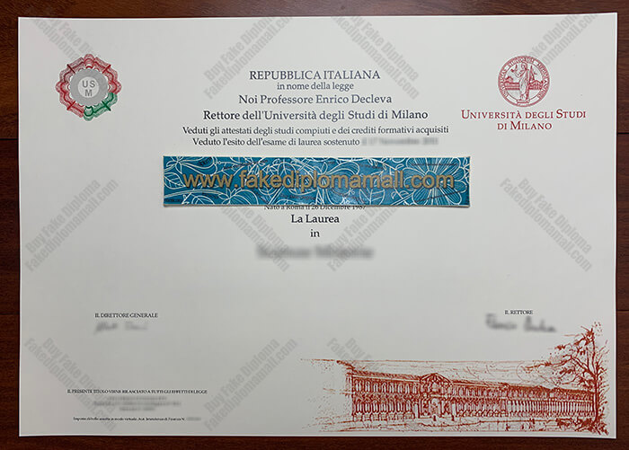 University of Milan Fake Diploma University of Milan Fake Degree Sample, Università degli Studi Di Milano Diploma