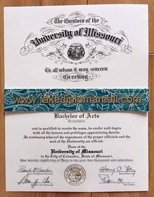 University of Missouri Degree Certificate 312x400 Samples
