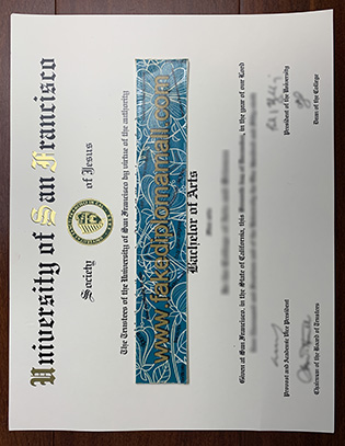 USF Fake Diploma, University of San Francisco BA Degree Sample