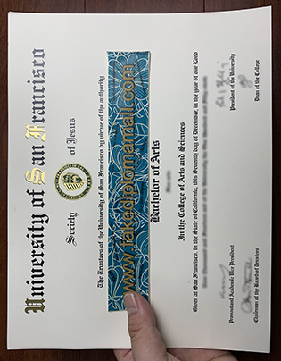 Fake University of San Francisco Diploma, USF Fake Degree Sample