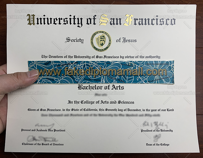 University of San Francisco Fake Diploma Fake University of San Francisco Diploma, USF Fake Degree Sample