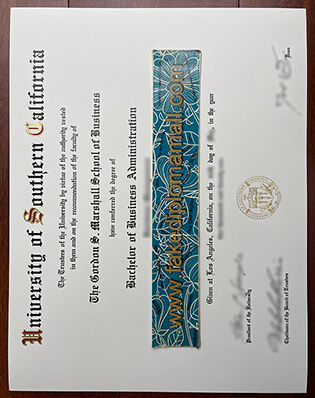 University of Southern California Degree Certificate Samples