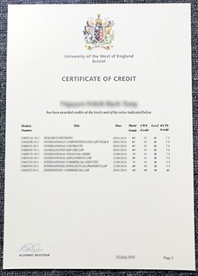 University of The West England Bristol Transcript 288x400 Samples