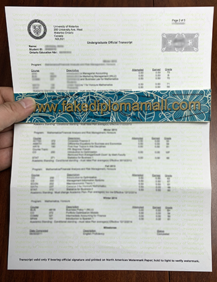 University of Waterloo Transcript, Buy University of Waterloo Certificate