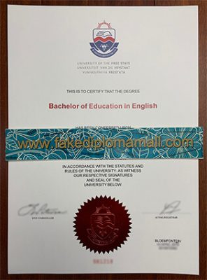 University of the Free State Degree Certificate 296x400 Samples