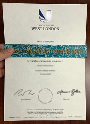 University of west longon degree certificate 315 291x400 Samples