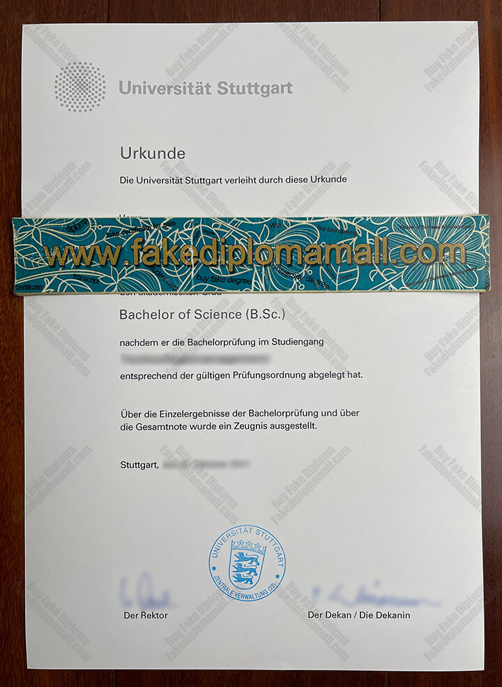 Universität Stuttgart Fake Diploma Sample