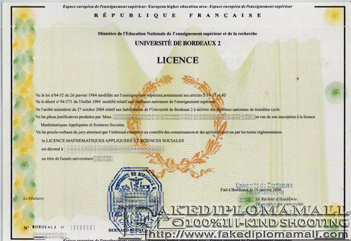 Université de Bordeaux 2 Fake Diploma If U Want A Fake Université de Bordeaux 2 Degree, Contact With Me