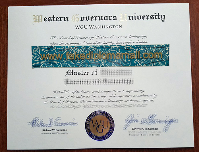 WGU Fake Diploma Western Governors University Fake Degree Certificate For Sale