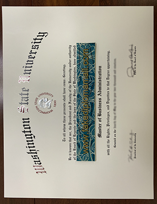 Fake WSU Diploma, Washington State University Fake MBA Degree Sample