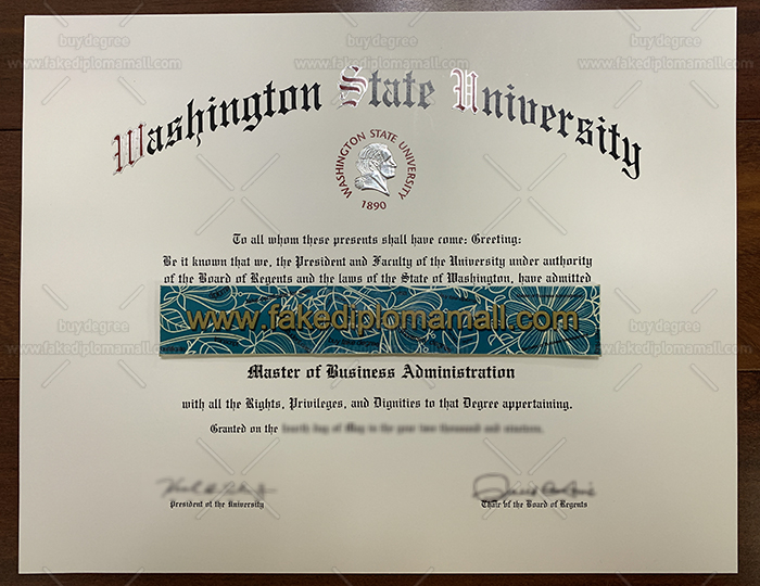 Washington State University Fake Diploma Fake WSU Diploma, Washington State University Fake MBA Degree Sample