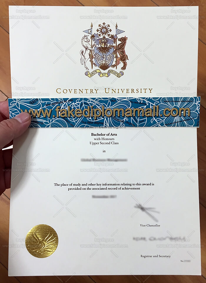Coventry University 700 Coventry University Fake Degree in Business Management