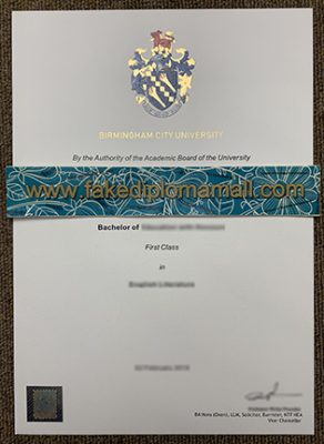 Birmingham City University Fake Degree 292x400 Samples