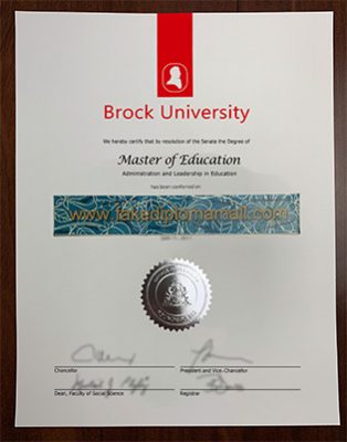 Brock University MEd Degree Certificate 314x400 Samples