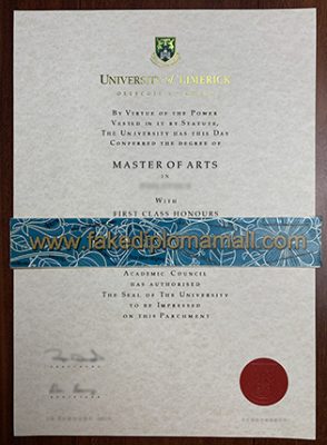 University of Limerick Degree Certificate 294x400 Samples