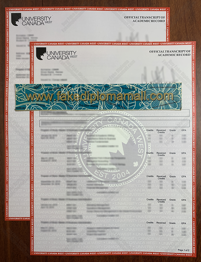 University Canada West Fake Transcript Current Version of the UCW Fake Transcript