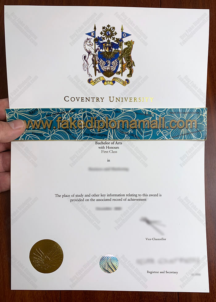 Coventry University Bachelor of Arts Degree Will You Proud with the Coventry University Fake Degree Cert?