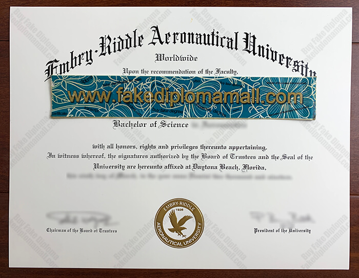 Embry–Riddle Aeronautical University Fake Diploma Embry–Riddle Aeronautical University (ERAU) Fake Diploma Samples