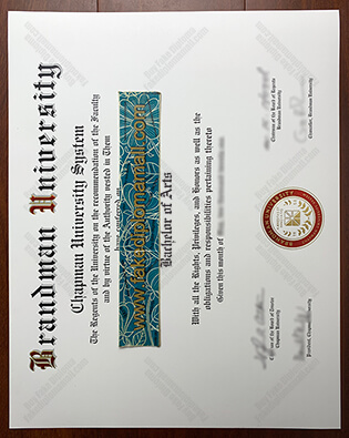 Brandman University Degree Certificate Samples