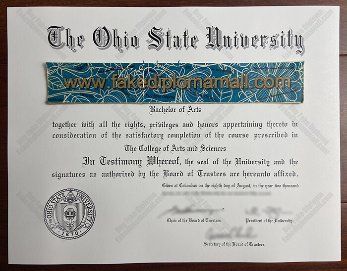 Ohio State University Fake Diploma
