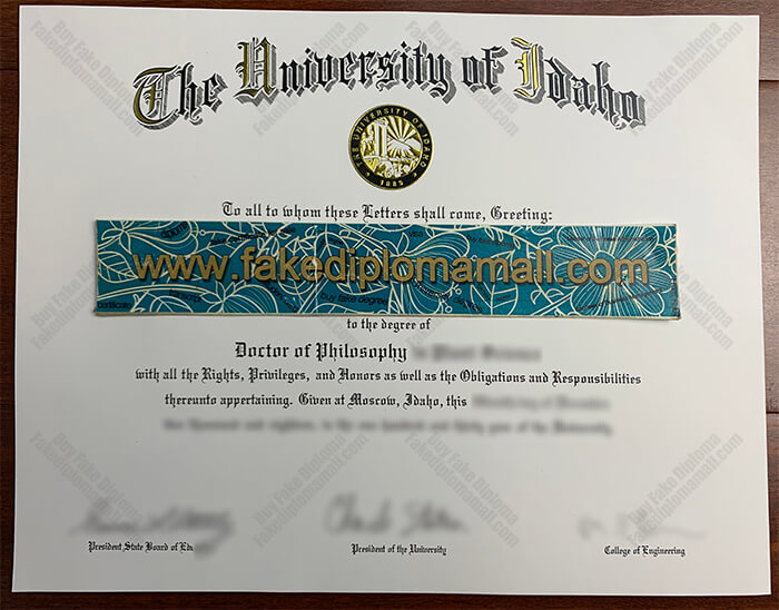 University of Idaho Fake Diploma